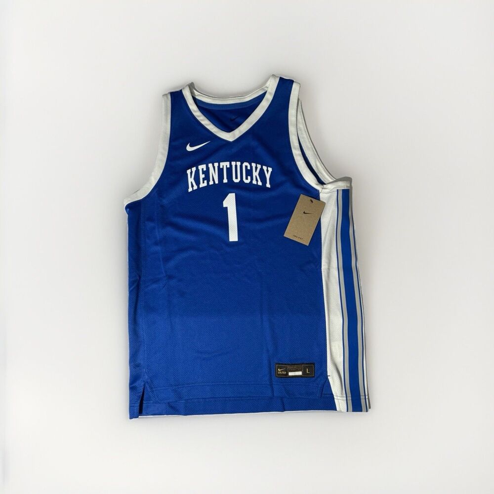 NWT Nike Kentucky Wildcats #1 Basketball Jersey Youth Large Blue Dri-FIT